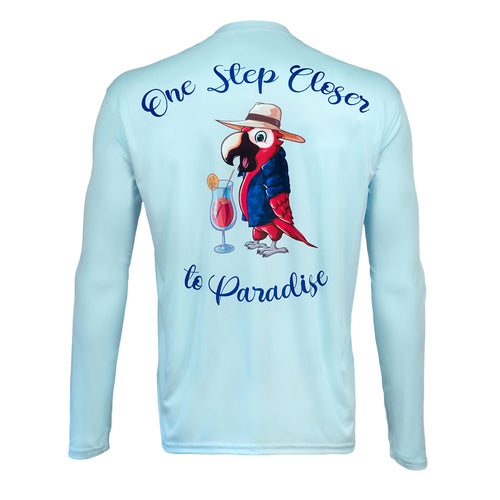 One Step Closer To Paradise Featuring "Key West Howie" Blue Shirt - SPF 50