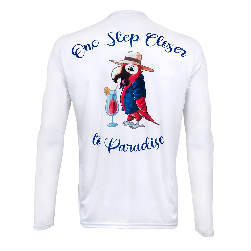One Step Closer To Paradise Featuring "Key West Howie" White Shirt - SPF 50