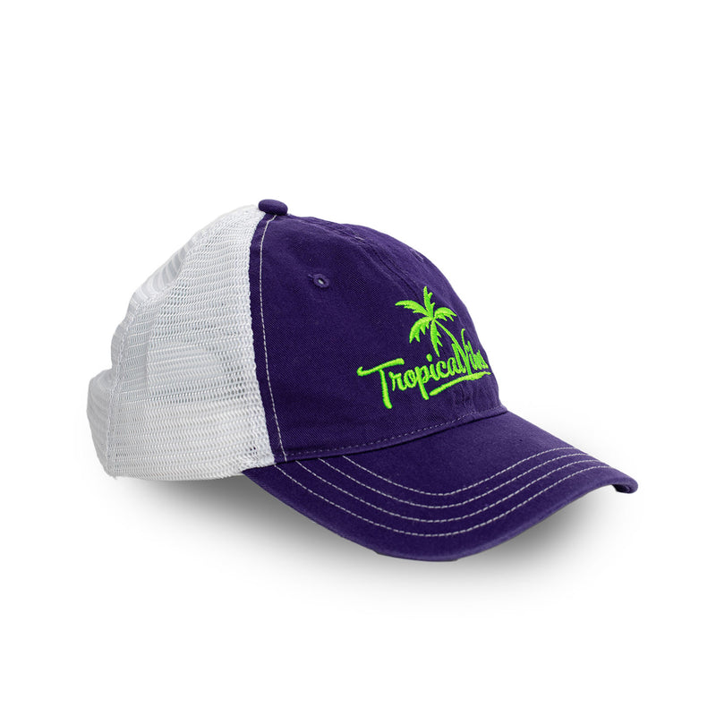 Purple Trucker Style Unstructured Hat
