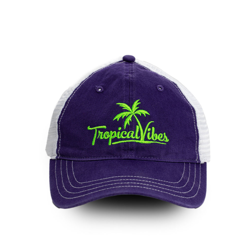 Purple Trucker Style Unstructured Hat