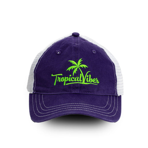 Purple Trucker Style Unstructured Hat