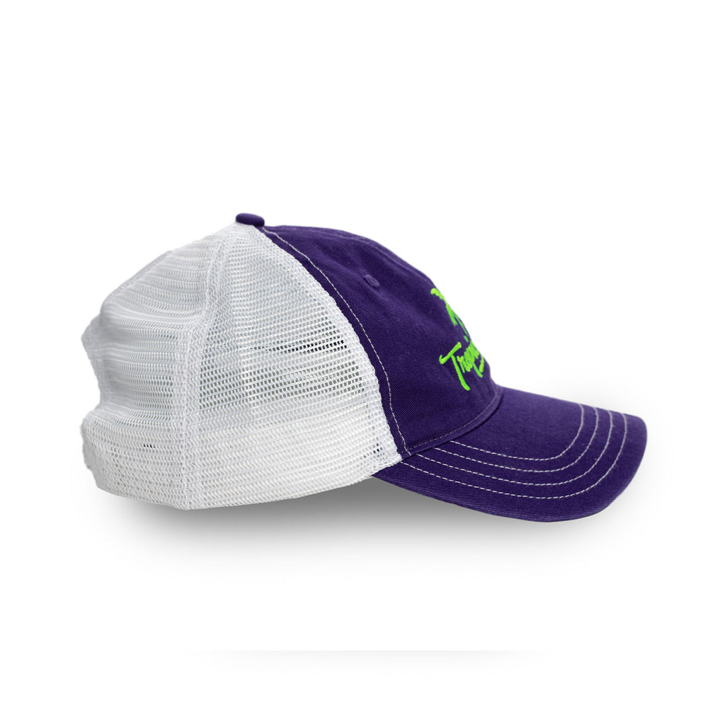 Purple Trucker Style Unstructured Hat
