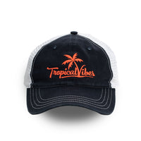 Navy Trucker Style Unstructured Hat