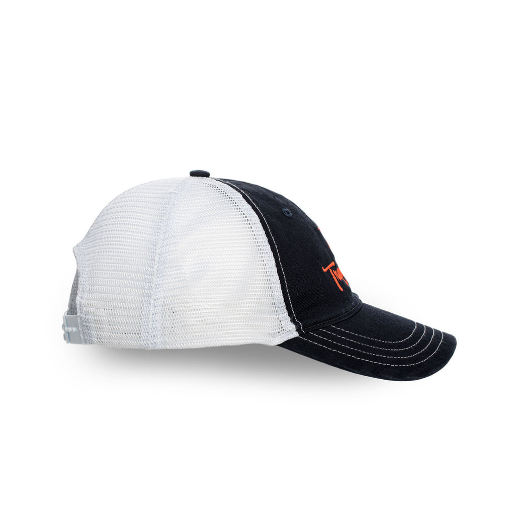 Navy Trucker Style Unstructured Hat