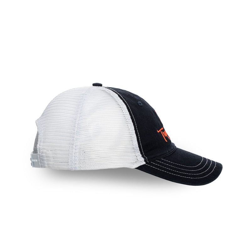Navy Trucker Style Unstructured Hat