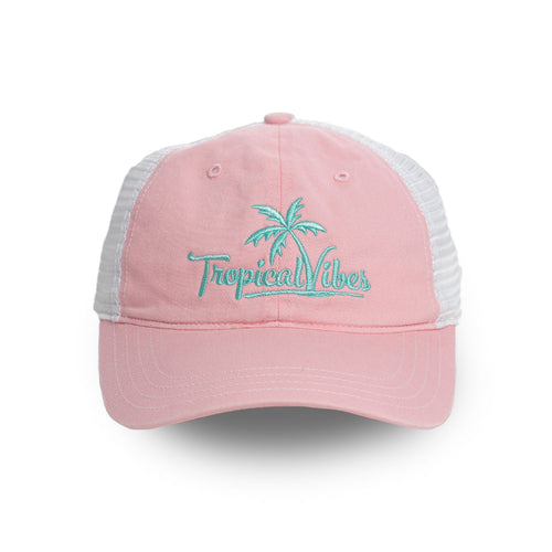 Pink Trucker Style Unstructured Hat