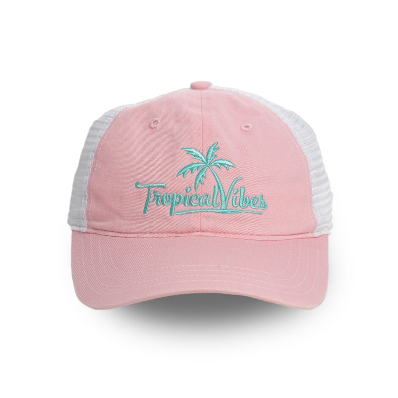 Pink Trucker Style Unstructured Hat
