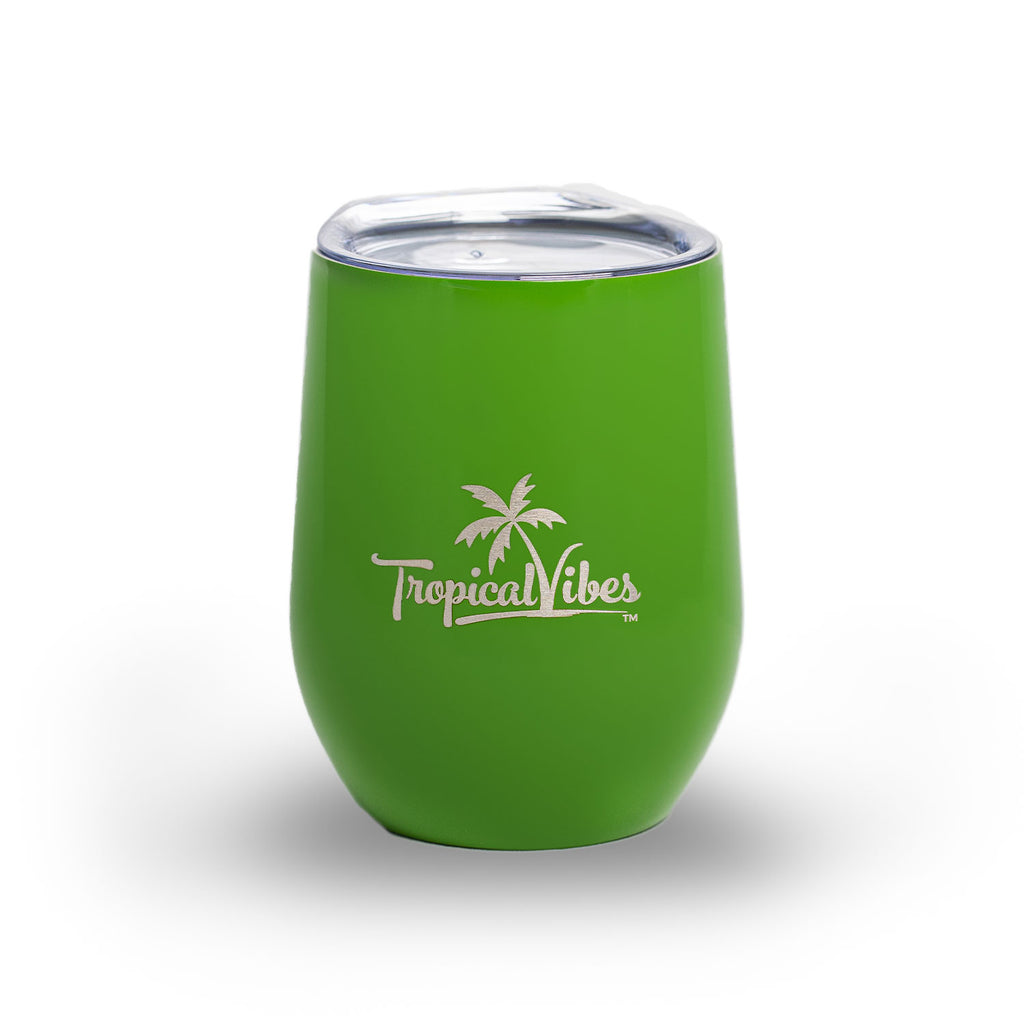 Caffeine or Cocktail Teal Green 12oz Stainless Steel Tumbler
