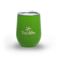 Caffeine or Cocktail Teal Green 12oz Stainless Steel Tumbler