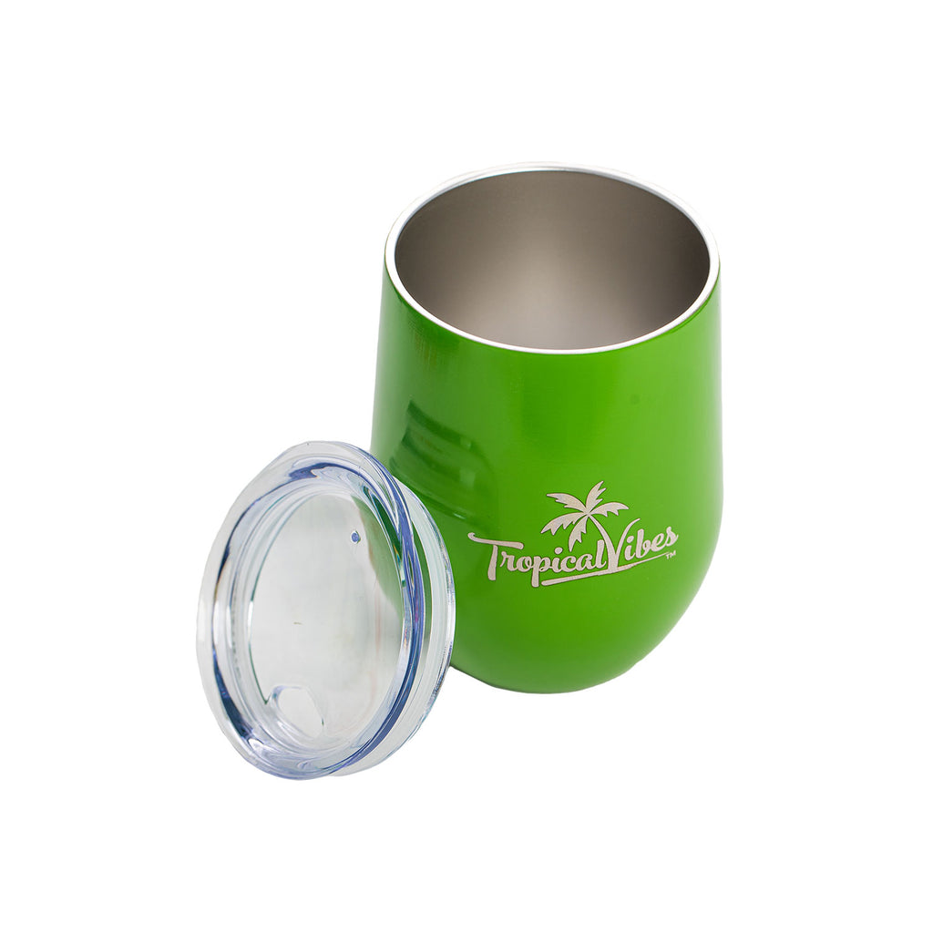 Caffeine or Cocktail Teal Green 12oz Stainless Steel Tumbler