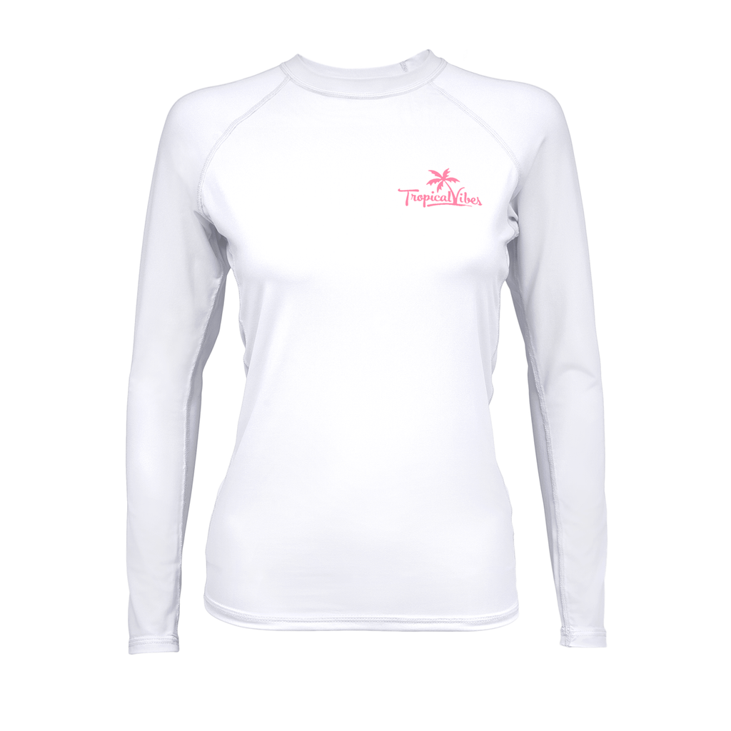 White Long Sleeve RASHGUARD - SPF 50