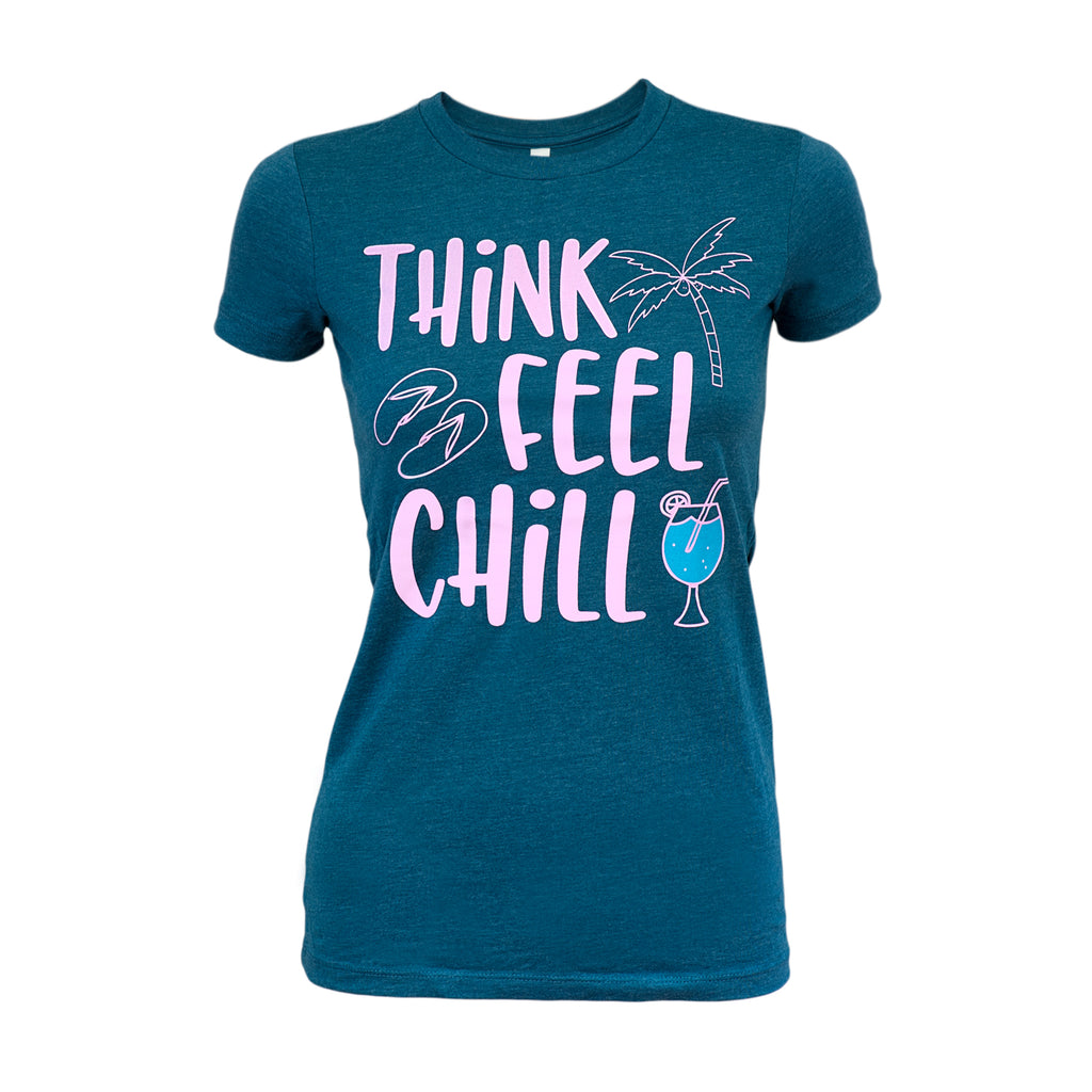 Think Feel Chill - Heather Blue - 100% Cotton