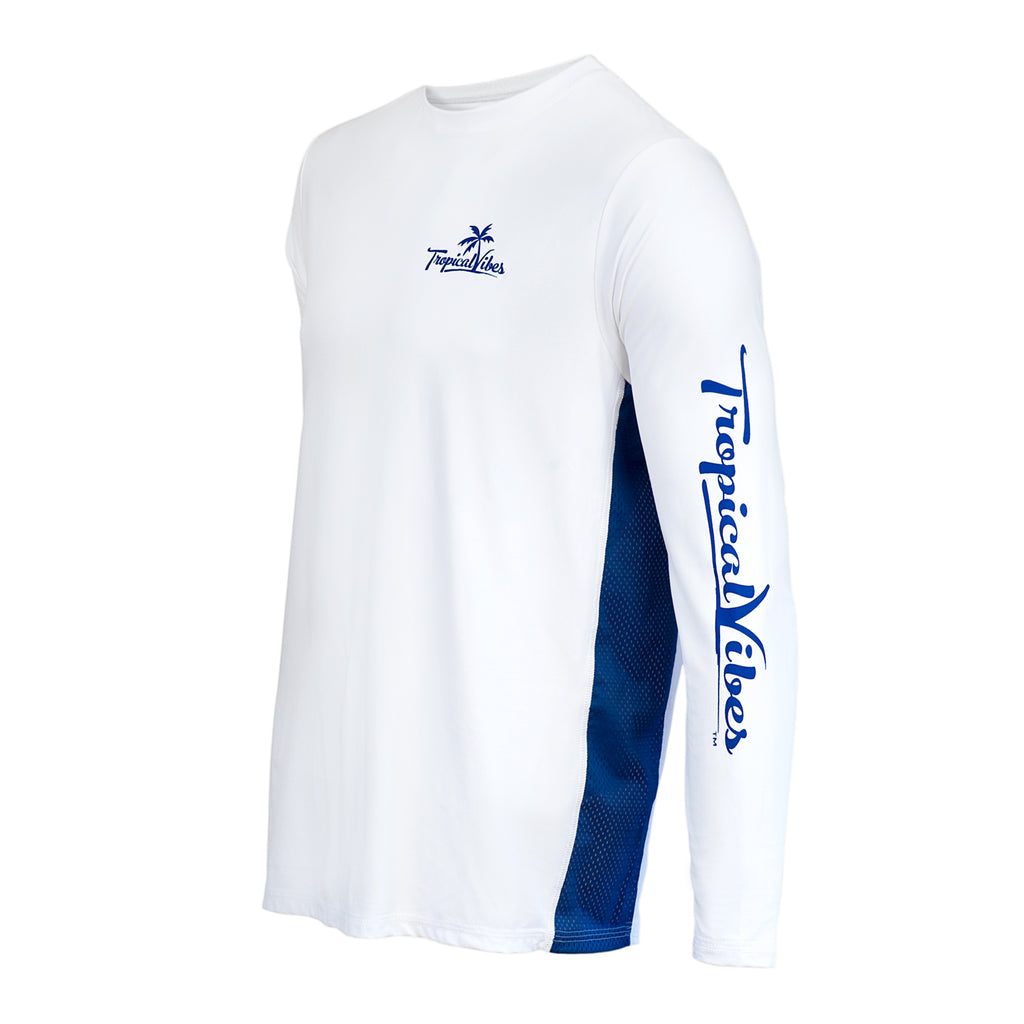 White Long Sleeve Vented Shirt - SPF 50
