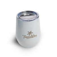 Caffeine or Cocktail White 12oz Stainless Steel Tumbler