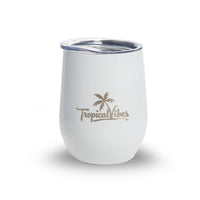 Caffeine or Cocktail White 12oz Stainless Steel Tumbler