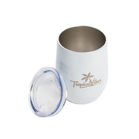 Caffeine or Cocktail White 12oz Stainless Steel Tumbler